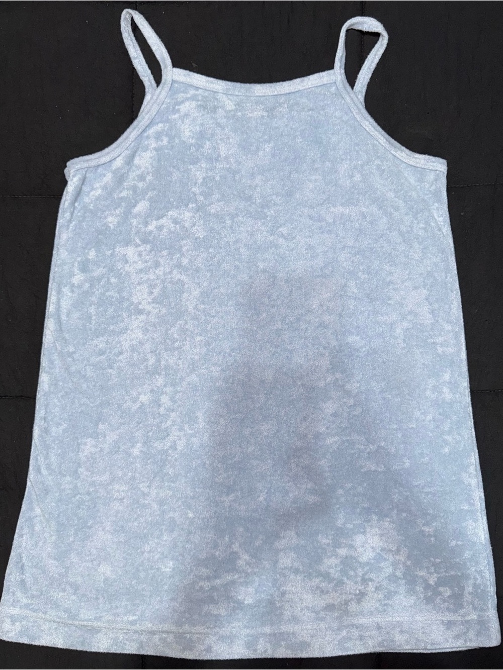 H&M Light Blue Velvet-Effect Terrycloth Spaghetti Strap Dress